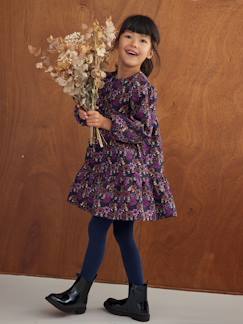 Vestido de flores de pana para niña