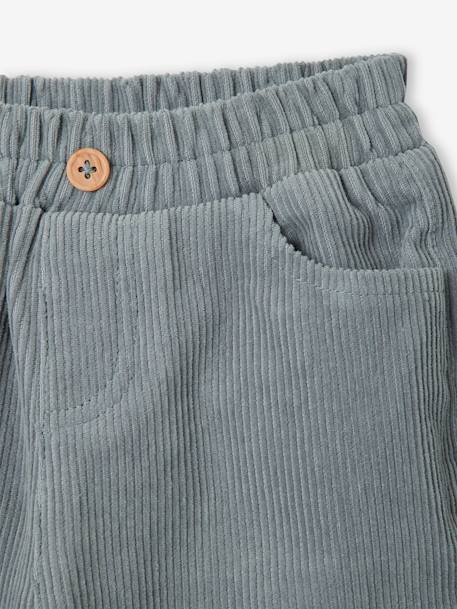 Pantalón de pana para bebé azul grisáceo+azul oscuro+liquen 