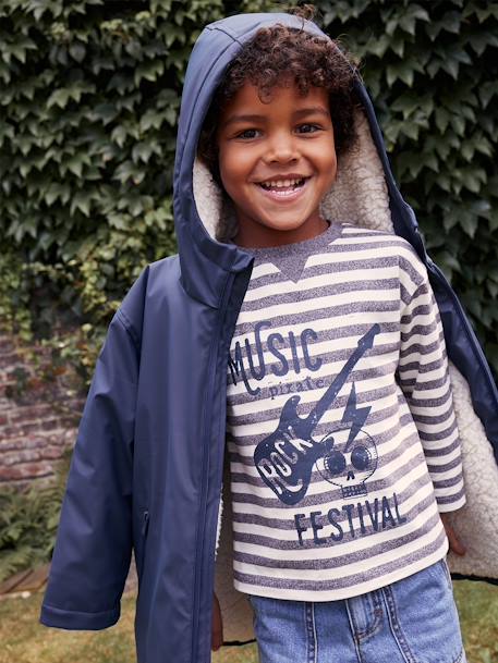 Camiseta a rayas con motivo 'rock rebel' para niño rayas gris 