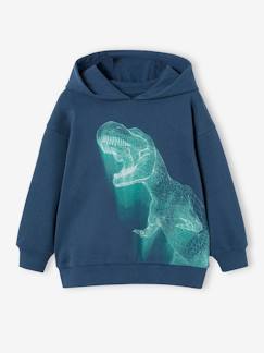 Niño-Jerséis, chaquetas de punto, sudaderas-Sudadera con capucha y dinosaurio efecto neón, para niño