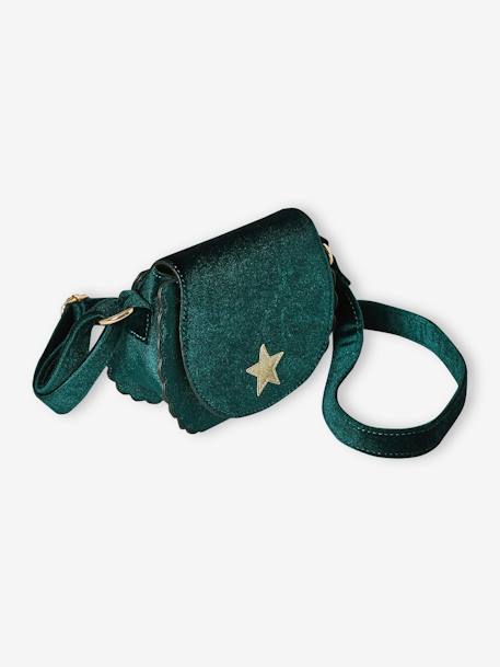 Bolsa de terciopelo con estrella para niña verde 