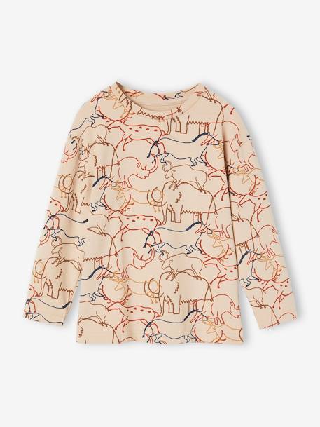 Camiseta prehistorigráfica para niño beige 