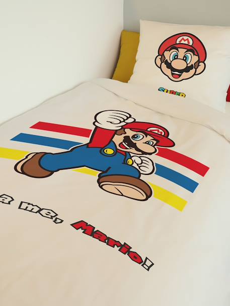 Conjunto infantil: funda nórdica + funda de almohada Super Mario® y Luigi blanco 