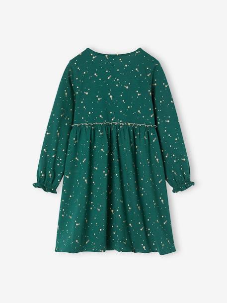 Vestido de fiesta con estrellas irisadas para niña azul marino+rojo+verde 