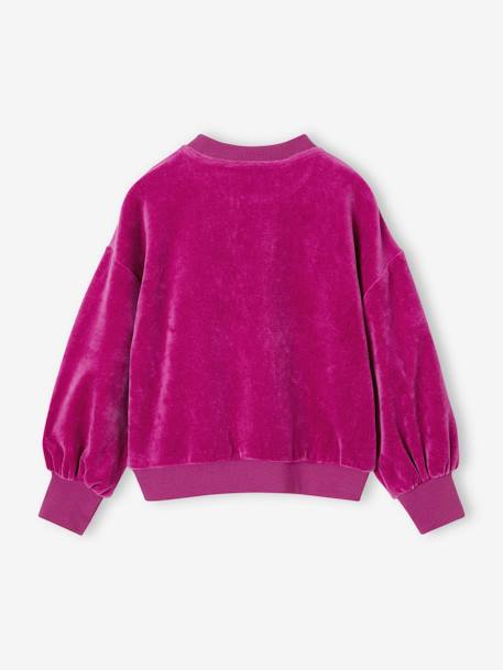 Sudadera lisa de terciopelo para niña violeta claro 