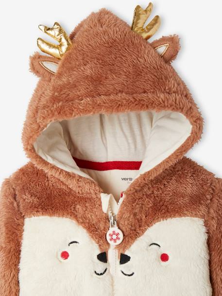 Sobrepijama para bebé 'Reno de Navidad' efecto peluche nuez de pacana 