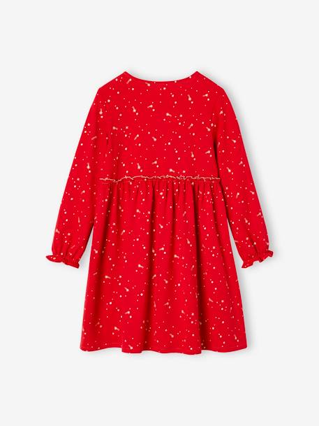 Vestido de fiesta con estrellas irisadas para niña azul marino+rojo+verde 