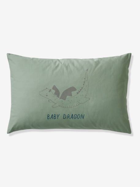 Funda de almohada para bebé - DRAGÓN verde 