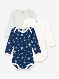 -Pack de 3 bodies de manga larga con estrellas fosforescentes - PETIT BATEAU