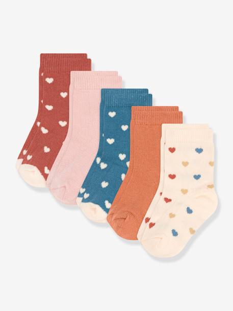 Pack de 5 pares de calcetines «Corazones» para bebé - PETIT BATEAU