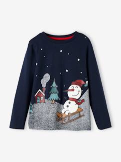 Niño-Camisetas y polos-Camiseta de Navidad con motivo de hombre de nieve para niño