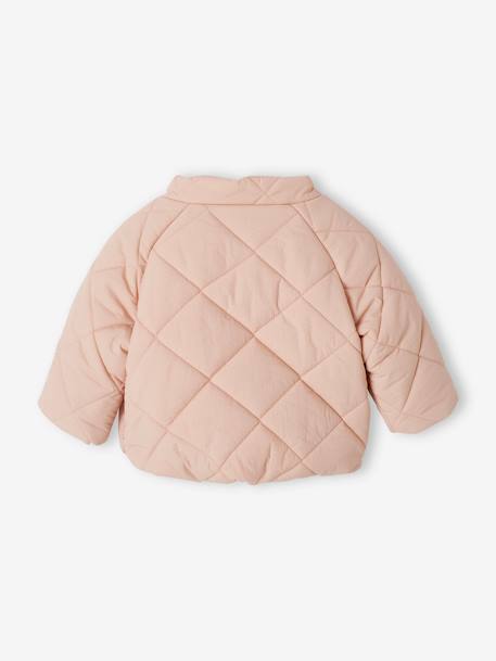 Chaqueta acolchada con capucha desmontable para bebé rosa rosa pálido 