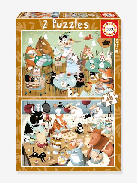 Puzzles Cuentos del Bosque 2x48 - EDUCA BORRAS marrón 