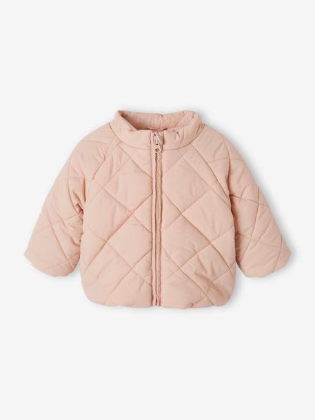 Chaqueta acolchada con capucha desmontable para bebé rosa rosa pálido 