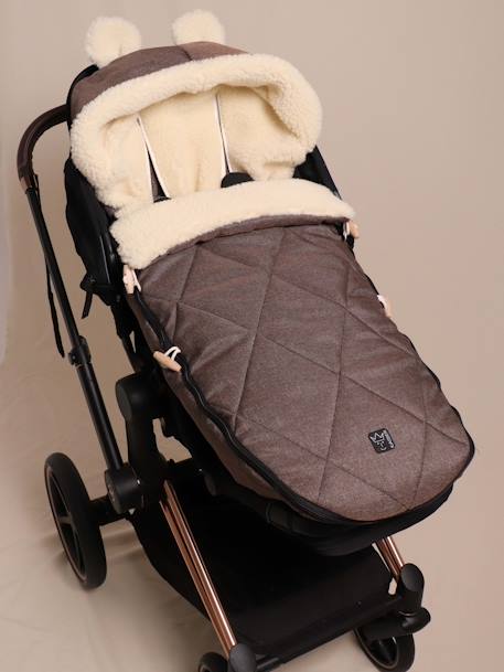 Saco chancelière para silla de paseo XL EARS WOOL KAISER gris+marrón 