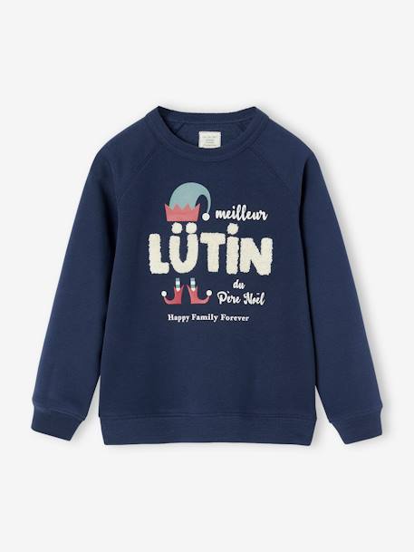 Sudadera de Navidad infantil de la colección cápsula «Happy Family Forever» azul marino 