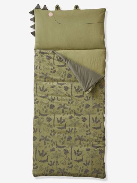 Saco de dormir cocodrilo TREK verde estampado 