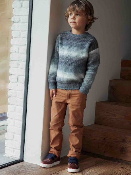 Jersey de punto mullido con efecto degradado para niño gris jaspeado 