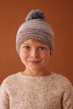 -Conjunto gorro + snood + manoplas/mitones de jacquard para niño