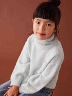 Niña-Jerséis, chaquetas de punto, sudaderas-Jerséis de punto-Jersey de cuello alto, para niña