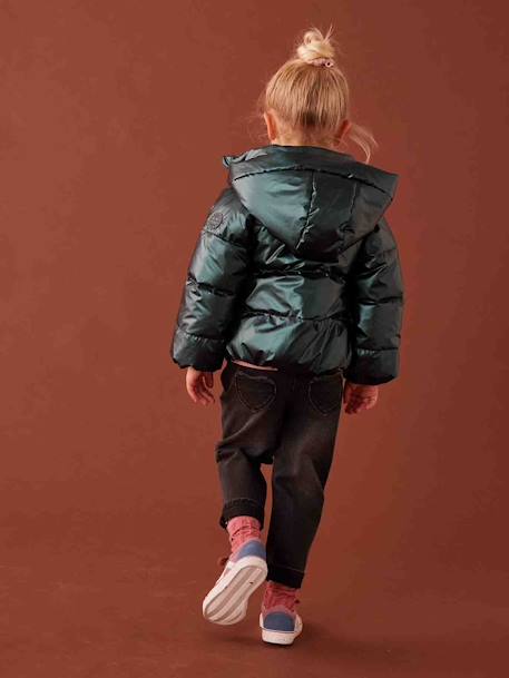 Chaqueta impermeable con capucha para niña con forro polar