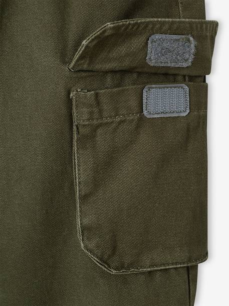 Pantalón cargo con forro, fácil de vestir, para niño azul oscuro+caqui 