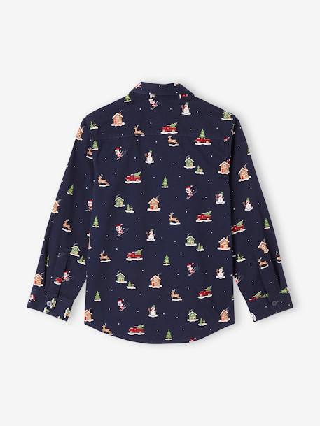 Camisa de Navidad con estampado para niño azul marino 