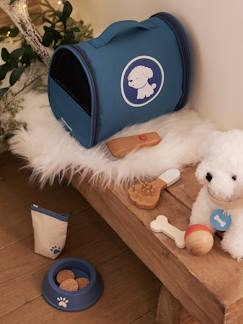 Juguetes-Juegos de imitación-Casa, bricolaje y oficios-Peluche de animal de compañía + accesorios de madera certificada