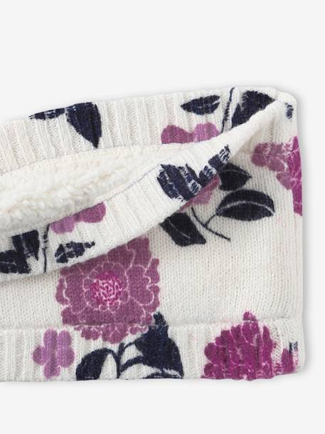 Snood de punto fino con estampado de flores para niña rosa estampado 