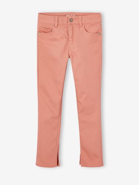 Pantalón slim indestructible con bolsillos detrás en forma de corazón para niña rosado 