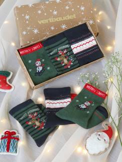 Niño-Ropa interior-Pack de 3 pares de calcetines de Navidad para niño