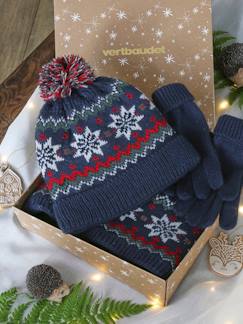 Niño-Accesorios-Conjunto de Navidad «Copo de nieve» para niño: gorro + snood + guantes