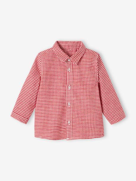 Ropa para niño pequeño, ropa para bebé, conjunto de camisa a cuadros y  pantalones (rojo, 2-3 años)