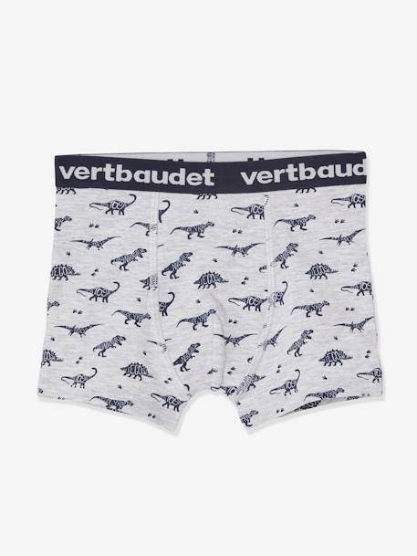 Lote de 5 boxers stretch Dinosaurios para niño GRIS CLARO ESTAMPADO 