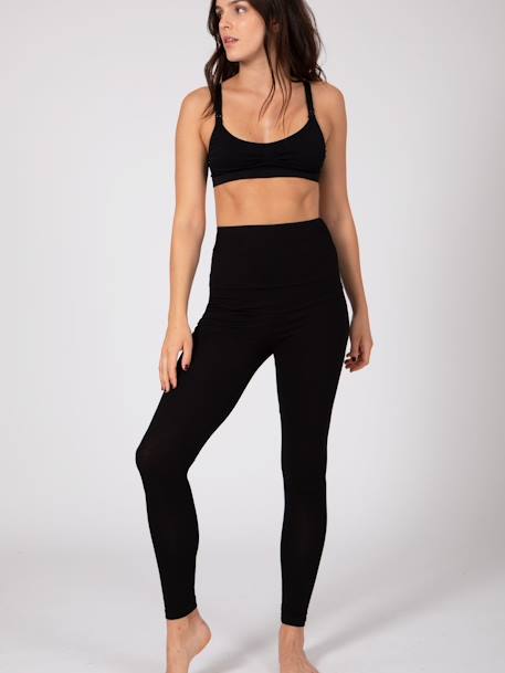 Leggings largos de talle alto y eco-friendly para embarazo negro 