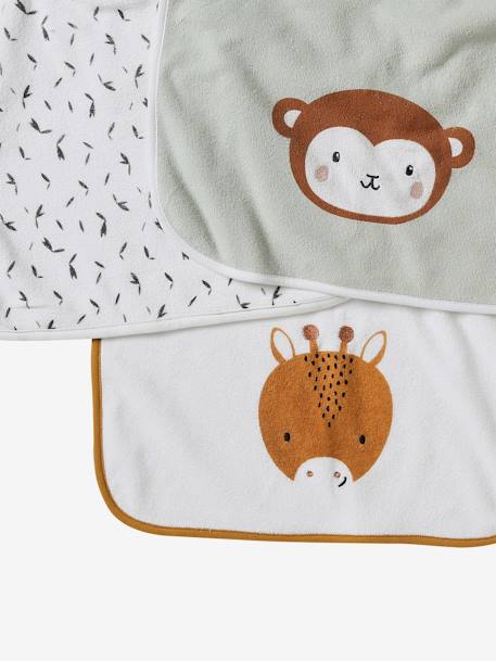 Pack de 3 baberos «Animales» para vestir crudo 