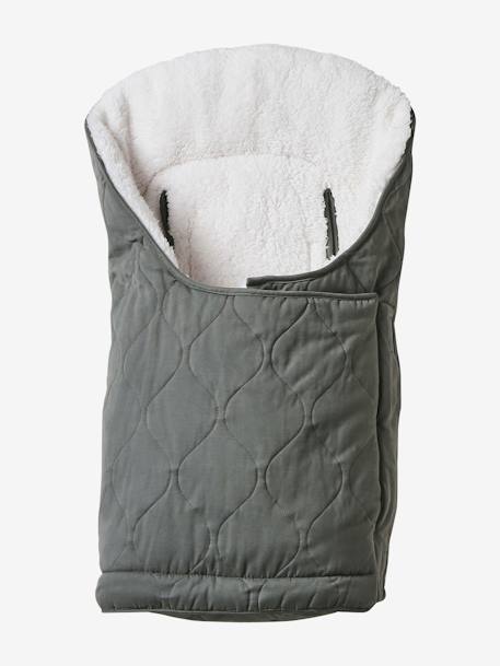 Saco chancelière evolutivo con forro de sherpa gris pizarra+liquen 