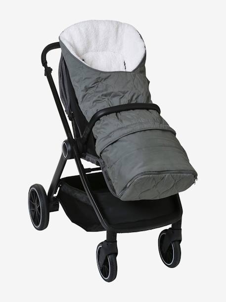 Saco chancelière evolutivo con forro de sherpa gris pizarra+liquen 