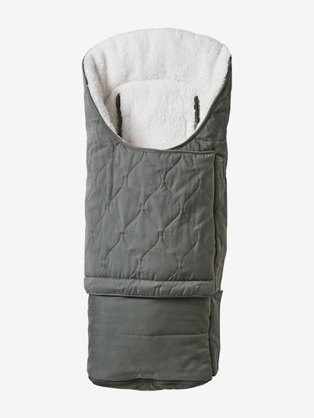 Saco chancelière evolutivo con forro de sherpa gris pizarra+liquen 