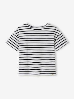 Niña-Camiseta marinera de manga corta para niña