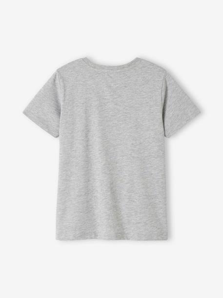 Camiseta deportiva con motivos, para niño azul eléctrico+gris jaspeado 