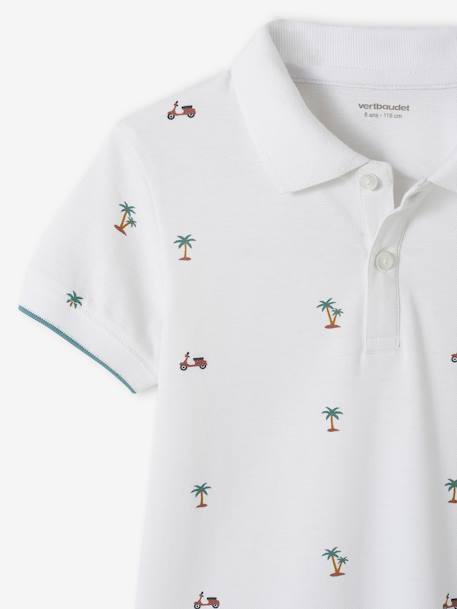 Polo de punto piqué con estampado para niño azul estampado+crudo 