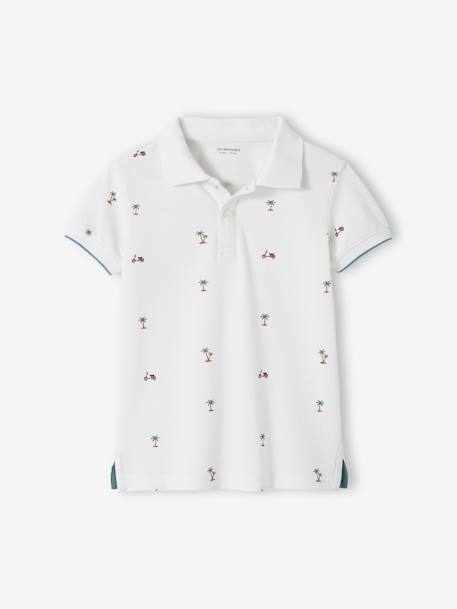 Polo de punto piqué con estampado para niño azul estampado+crudo 