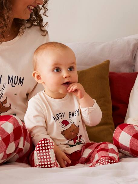 Pijama para bebé especial Navidad colección cápsula familia crudo 