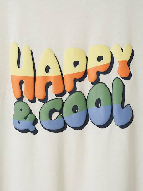 Camiseta con motivo 'Happy & cool' para niño beige arena 