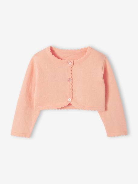 Chaqueta bolero bebé coral 