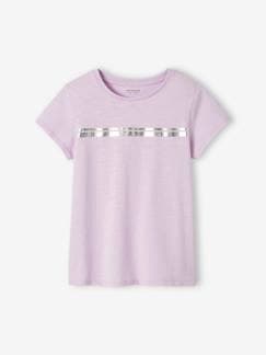 -Camiseta deportiva a rayas irisadas, para niña