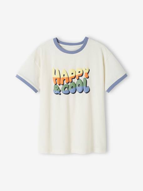 Camiseta con motivo 'Happy & cool' para niño beige arena 