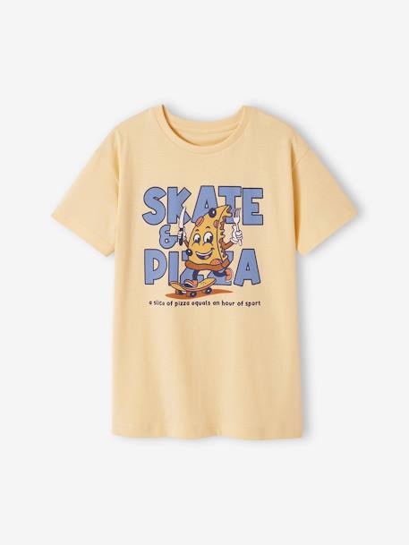 Camiseta con motivo mascota para niño amarillo+lavanda 