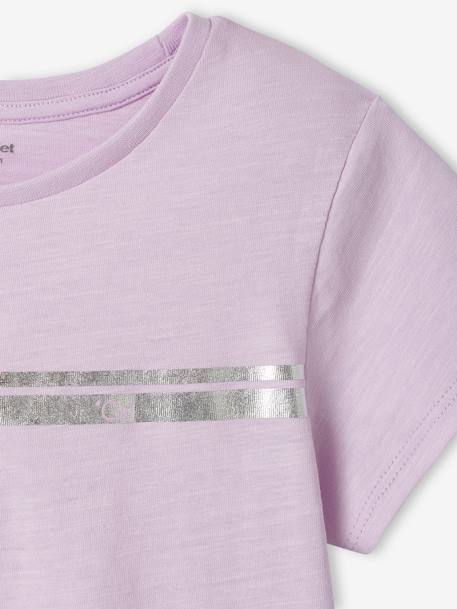 Camiseta deportiva a rayas irisadas, para niña BLANCO CLARO LISO CON MOTIVOS+gris jaspeado+lila+rosa maquillaje 